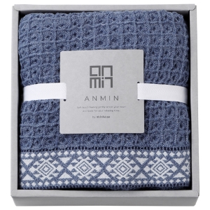 西川 ワッフルひざ掛け ネイビー【rm235131c08】
