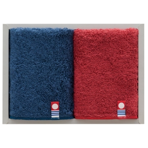 今治タオル グレースタオルハンカチ2P レッド×ネイビー MRT01224RN【rm26120fcd135】