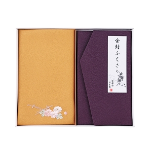 刺繍入り金封包み&金封ふくさ 金茶/紫 H360【rm26c176gc068】