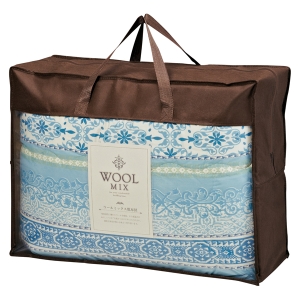 ウール混肌布団1枚ブルー WLM51005B【rm268110c02】