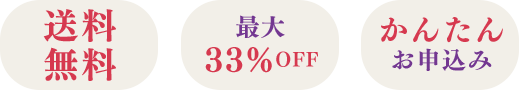 送料無料　最大33％OFF　かんたん申し込み完了